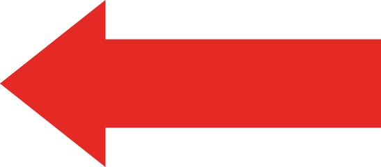 Red Left Arrow Symbol on White Background direction pointer