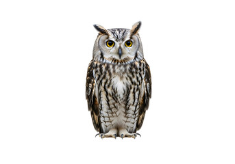 Fototapeta premium Detailed close-up of an owl against a black background.