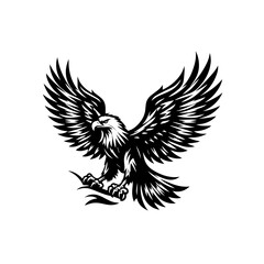 Obraz premium Eagle illustration isolated on white background in black and white style