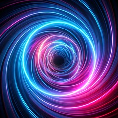 Obraz premium Vibrant neon spiral tunnel background