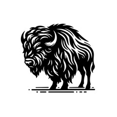 Fototapeta premium Powerful bison standing tall isolated on white background