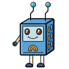 AI Sensor Node Cartoon Vector Icon – Clean Design on White Background