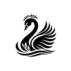 Fototapeta premium black swan vector