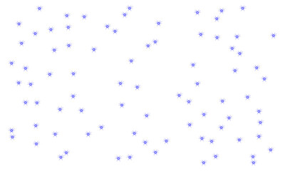 A glowing blue star sparkle overlay effect. A pattern of shimmering, shiny starburst particles to add a magical effect to photos and videos. Isolated design element with a transparent background.