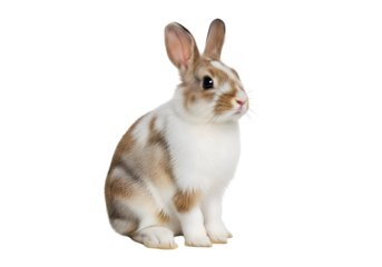Adorable rabbit with captivating markings.