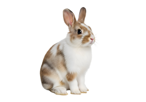 Adorable rabbit with captivating markings.