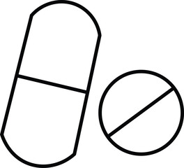 Two Medical Pills One Round One Capsule Shaped With Line Detail medicine health