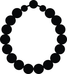 Bead silhouette vector on a white background