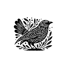 Detailed bird illustration isolated on white background