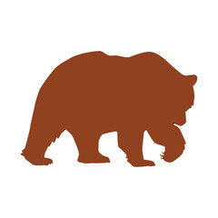 Striking Brown Bear Silhouette Symbol of Wild Nature