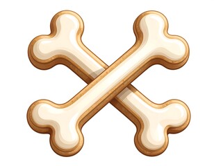 Obraz premium Two crossed bones, stylized as cookies