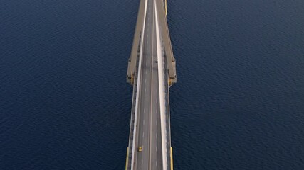 Greece Peloponnese Rio Antirio Bridge highway connection with the mainland aerial images