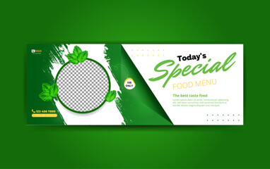restaurant healthy food menu fast food iteam social media promotion cover template