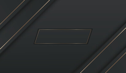 Realistic fiber black gold shine Illustration luxury background, gradient color, geometric, bright design