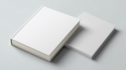 Minimalist White Hardcover Book Mockup – Blank Cover for Branding or Design Presentation, Top View