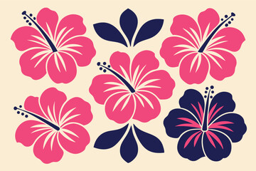 Colorful floral pattern design with retro style