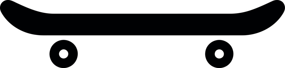 Black skateboard silhouette icon