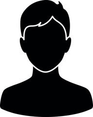 Silhouette man profile icon minimalist headshot