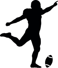 American football player kicking silhouette