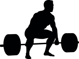 Weightlifter silhouette powerlifting strength training
