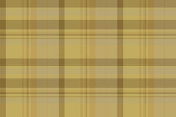 Thread check texture textile, orange pattern background fabric. Asymmetric plaid vector tartan seamless in amber and yellow colors.