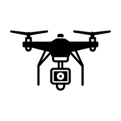 Fototapeta premium Black quadcopter drone with camera gimbal aerial vehicle