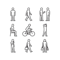 Lifestyle Pose CAD Icon Grid.
