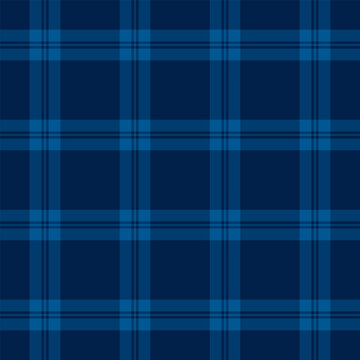 Classic navy blue plaid pattern. Seamless, versatile background for textiles, designs,  creative projects. Elegant, understated, and timeless style.