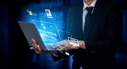 Social media marketing strategy with engagement metrics. Social marketing boosts media visibility. Social media marketing drives traffic. Social media marketing increases engagement. Spline