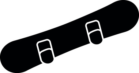 Black snowboard icon winter sport equipment silhouette