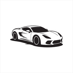 Fototapeta premium Premium Car Silhouette Illustration – Fast and Elegant Vehicle Design