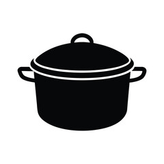 Minimal Cooking Pot Silhouette Kitchen Utensil Vector Icon
