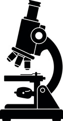 Black microscope silhouette icon