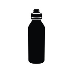 Water Bottle Silhouette Portable Fitness Hydration Icon