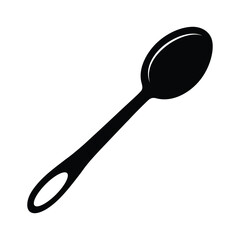 Kitchen Spoon Silhouette Essential Cooking Utensil Vector