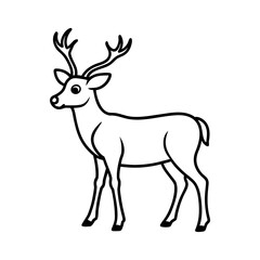 Obraz premium Minimalist reindeer illustration in clean line art style for holiday season visuals Vector illustration