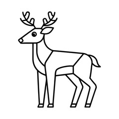 Obraz premium Reindeer icon in line art for Christmas winter or festive themed creative designs Vector illustration