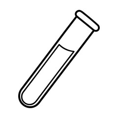 Fototapeta premium Minimal test tube illustration in line art perfect for lab research or STEM designs Vector illustration