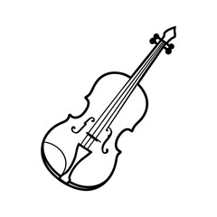 Obraz premium Stylized violin line art musical string instrument for classical themes Vector illustration
