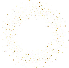 Confetti explosion. Golden serpentine ribbons frame design