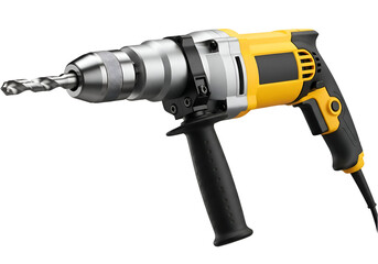 Close-up view of a powerful electric drill.
