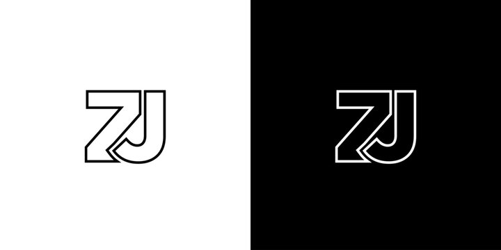 Letter Z and J, ZJ logo design template. Minimal monogram initial based logotype.