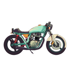 A classic motorcycle illustration in retro style.
