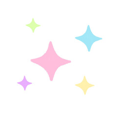 Colorful pastel sparkles in hand-drawn style, perfect for magical, dreamy, and cute decorative design themes