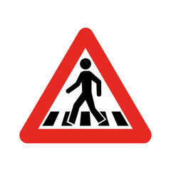 pedestrian crossing traffic sign with human icon