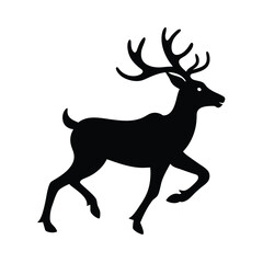 Running Elk Silhouette – Wildlife in Motion Vector Illustration