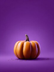 halloween purple background with pumpkin