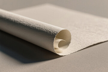Rolled Paper Texture: Close-up of White Paper Surface