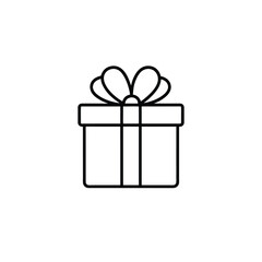 Gift box outline icon with colorful elements