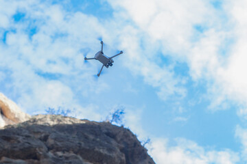 flying drone in the sky